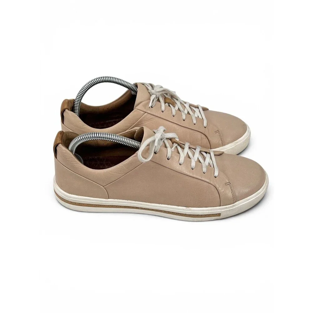 Unstructured by Clarks Womens Size 9 Un Maui Lace Blush Leather Sneakers